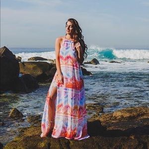 Multicolor show me your mumu maxi dress swim coverup